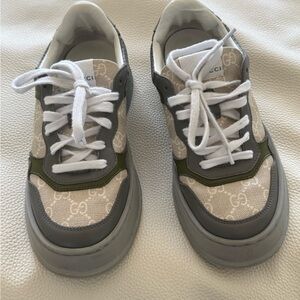 Gucci Beige and Gray Sneakers